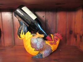 11 Inch Rooster Wine Bottle Holder By Dwk Corporation DWKHD24437 - £13.66 GBP