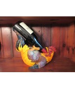 11 INCH ROOSTER WINE BOTTLE HOLDER BY DWK CORPORATION DWKHD24437 - £13.24 GBP