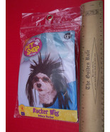 Rubies Dog Costume Pet Halloween Holiday Rocker Wig M/L Black Animal Hea... - $2.84