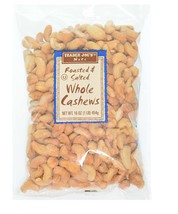 2 PACK TRADER JOE&#39;S ROASTED &amp; SALTED WHOLE CASHEWS 16 OZ EACH - £31.27 GBP