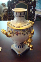 Gzhel Porcelain Factory, Russia, Mid Century Samovar Ceramic Decorative Gold Rar - £97.88 GBP