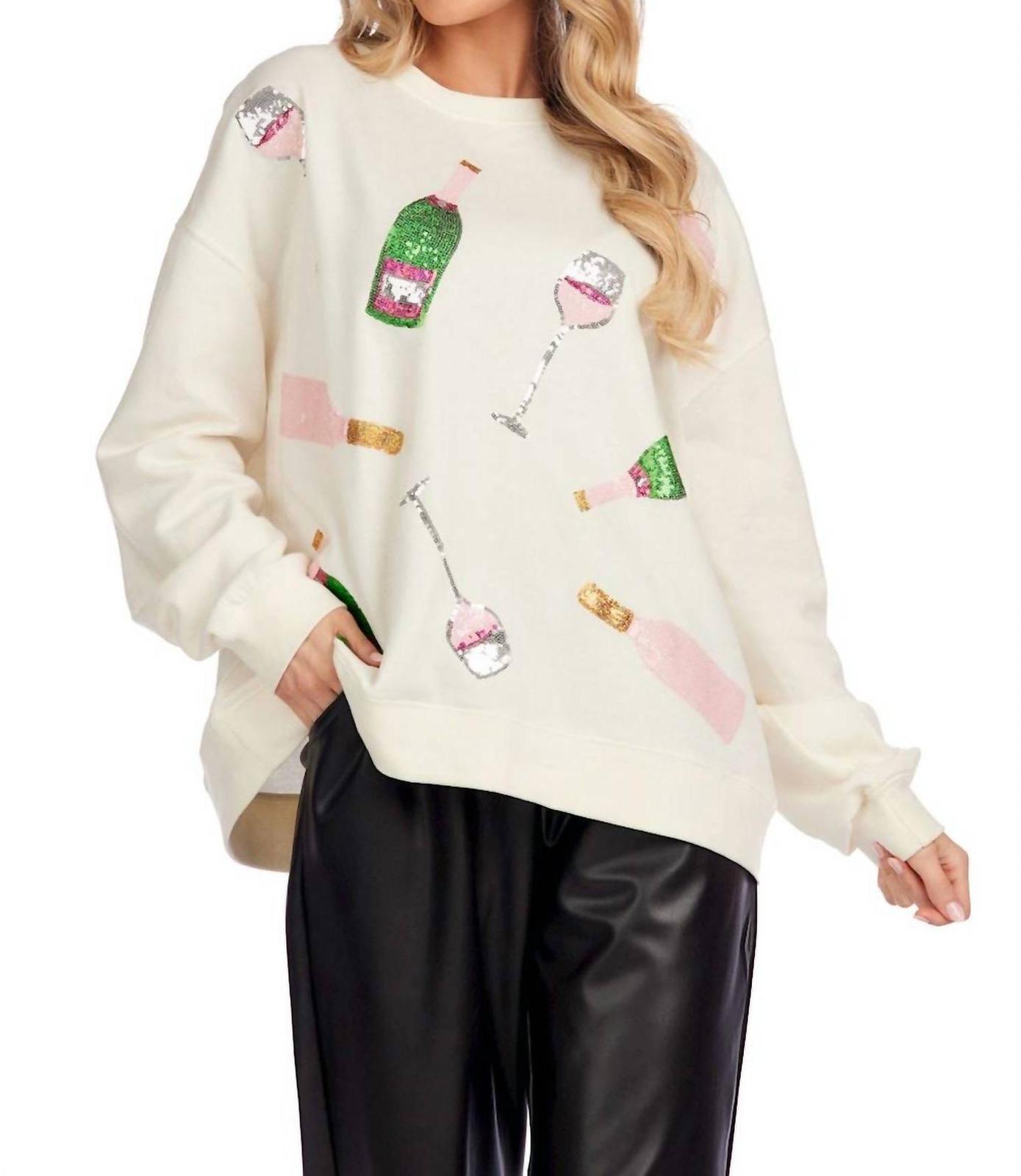 Mudpie Holiday Champagne Sweatshirt Size S/M - $30.69