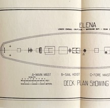 The Elena Deck Plan Drawing King&#39;s Cup 1928 Race To Spain Yachts Nautical DWS2 - £28.05 GBP