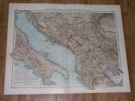 1905 Antique Map Of Croatia Bosnia Serbia / Kosovo Montenegro Albania Greece - £27.91 GBP