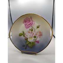 Vintage CT Altwasser Gilded Roses Handled Cake Plate, Germany Flowers Hand Paint - £37.11 GBP