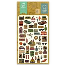 CUTE TRAVEL STORY STICKERS Sheet Car Plane Kraft Paper Craft Scrapbook S... - $2.49