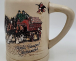 Budweiser World Famous Clydesdales 3D Horses Beer Stein Mug Christmas Snow - $23.00