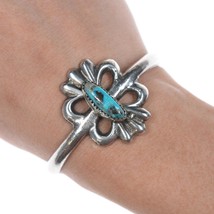 6&quot; Vintage Navajo cast silver and turquoise bracelet - £146.40 GBP