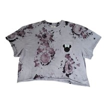 Comfort Colors Women&#39;s XXL Purple Tie-Dye Minnie Mouse Icon T-Shirt Cropped  - £15.37 GBP