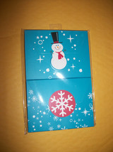 Home Holiday Party Supply Christmas Snowman Gift Card Holder Pair Blue Set of 2 - £1.14 GBP