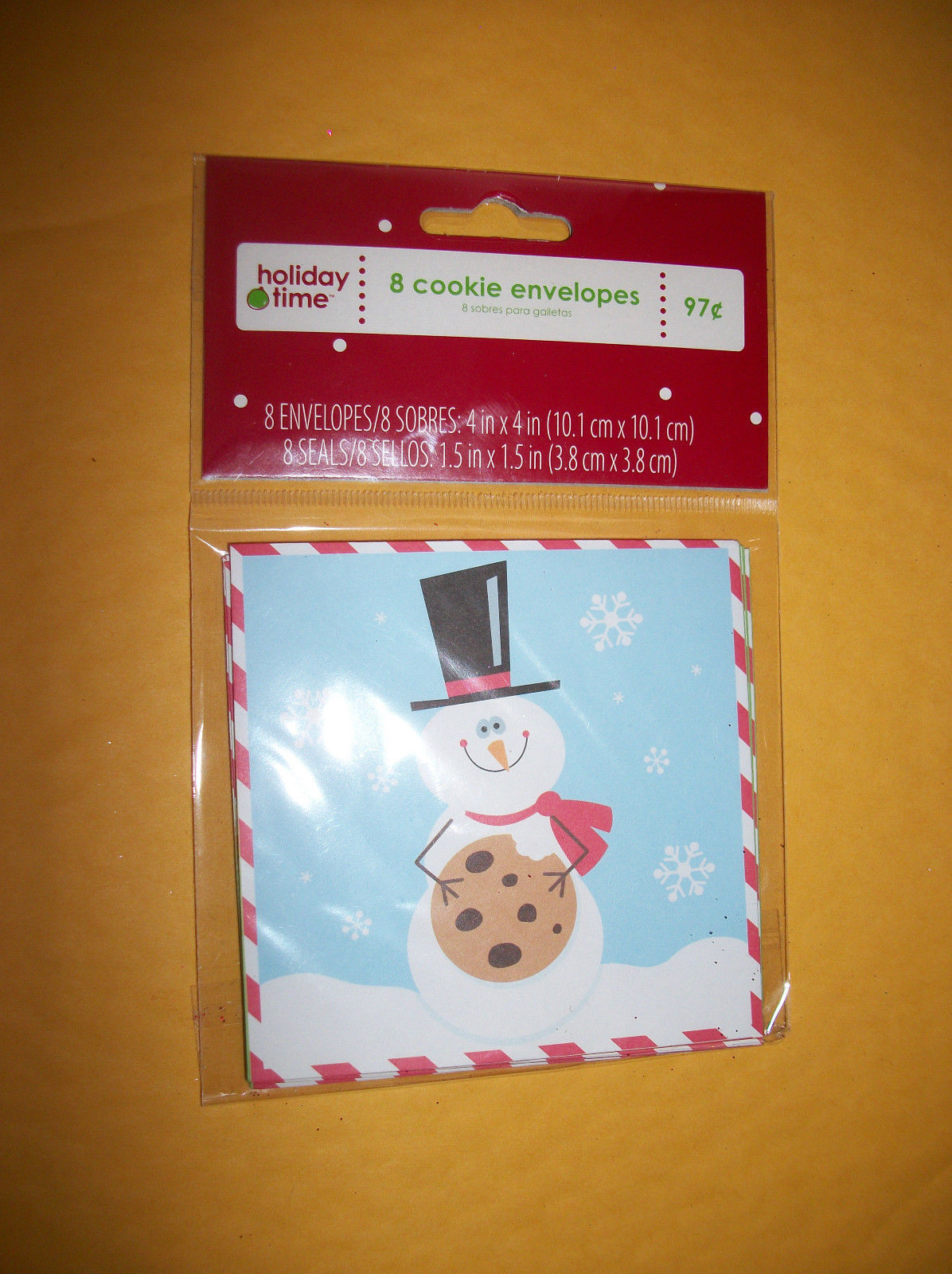 Primary image for Home Holiday Party Supply Christmas Snowman Cookie Envelope Holder Pack Set Of 8