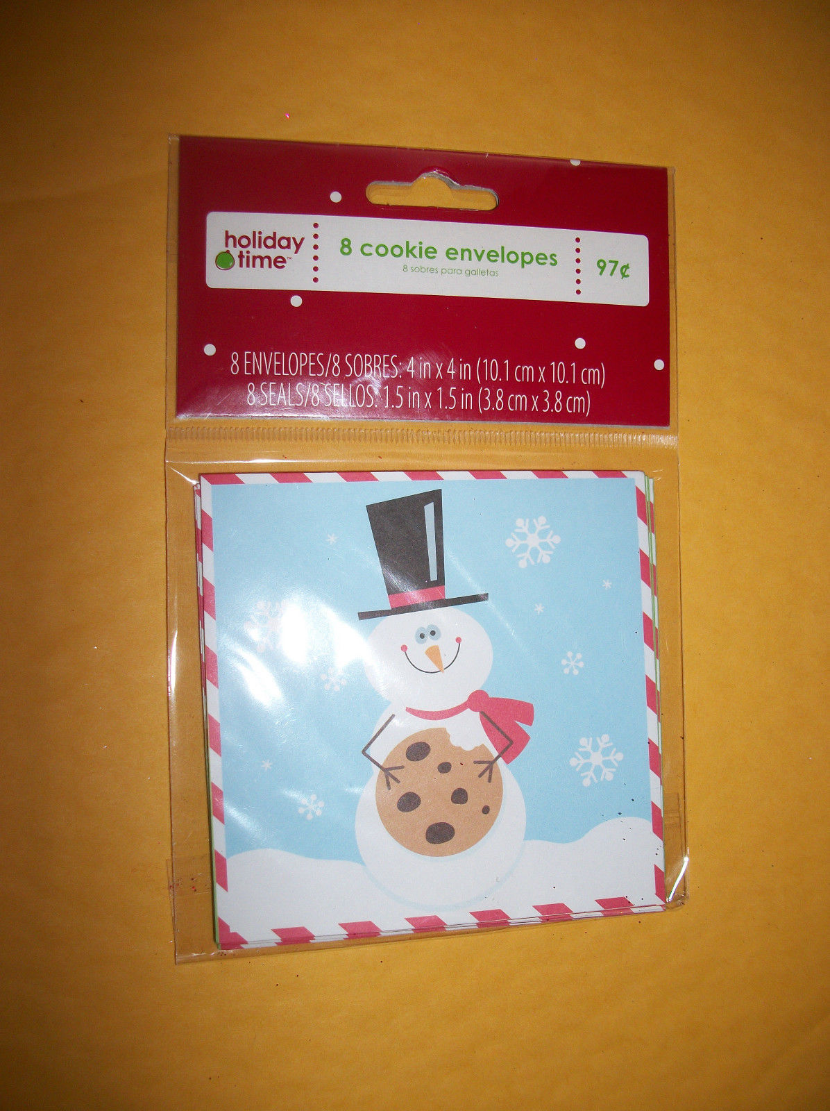 Home Holiday Party Supply Christmas Snowman Cookie Envelope Holder Pack ... - $0.94