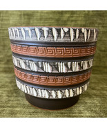 Vintage Handarbeit Redware Pottery MCM 6” Planter Clay Pot German Handmade - $68.08 CAD