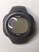 Fossil Blue Digital Watch Face Black Water Resist 100m Untested - $3.99