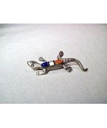 Vintage Navajo Sterling Silver Lizard Inlay Brooch Pin K618 - £38.83 GBP