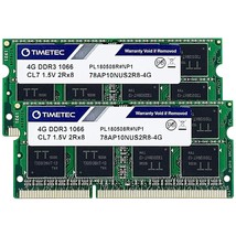 Timetec 8GB KIT(2x4GB) DDR3 1066MHz PC3-8500 Non-ECC Unbuffered 1.5V CL7... - $31.99