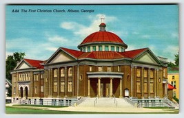 First Christian Church Athens Georgia Postcard Unposted Vintage Linen Building - £6.79 GBP