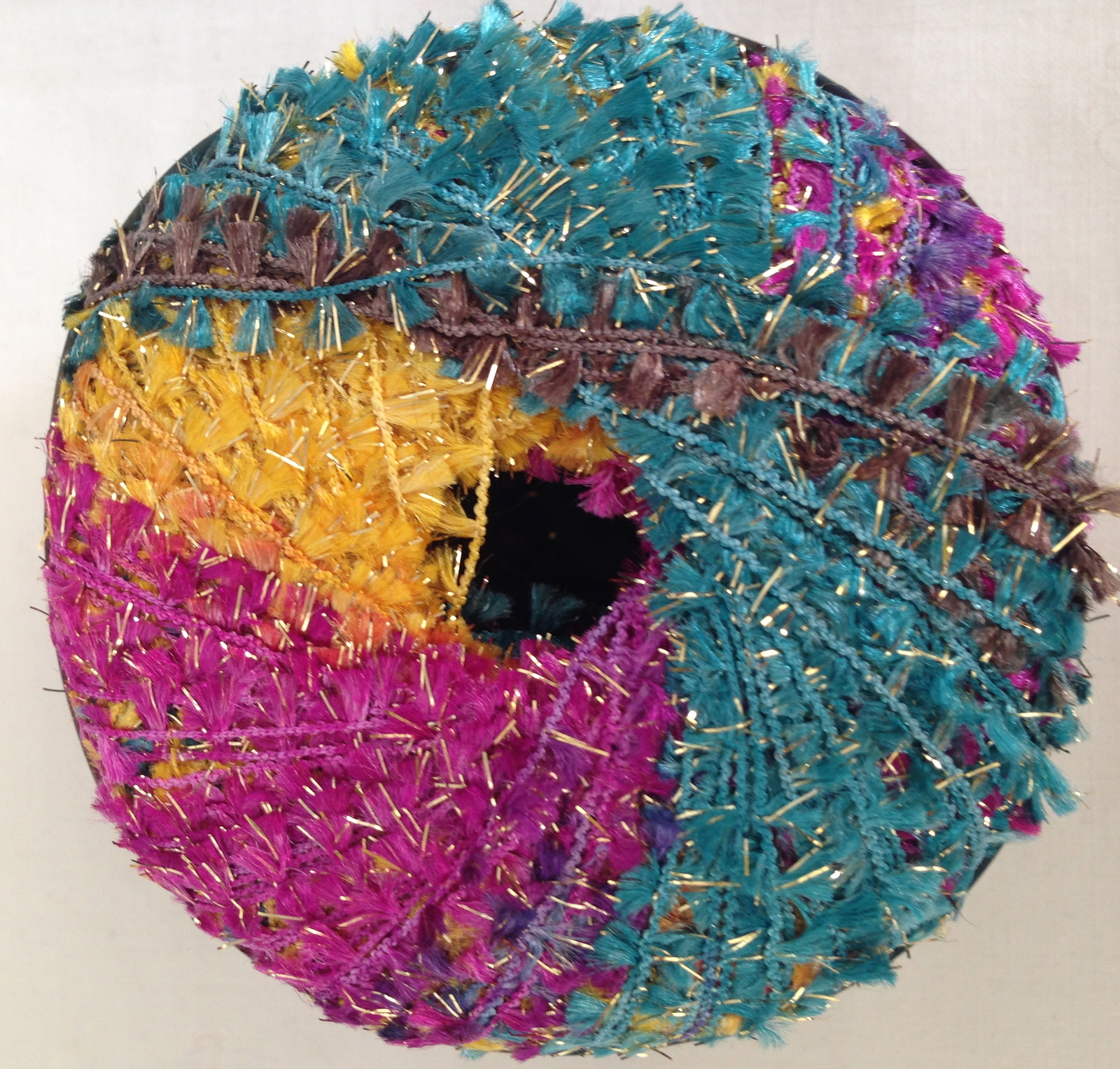 KARABELLA NEW MAGIC - WORSTED WT  EYELASH YARN - MULTICOLOR #7  YELLOW/PINK/BLUE