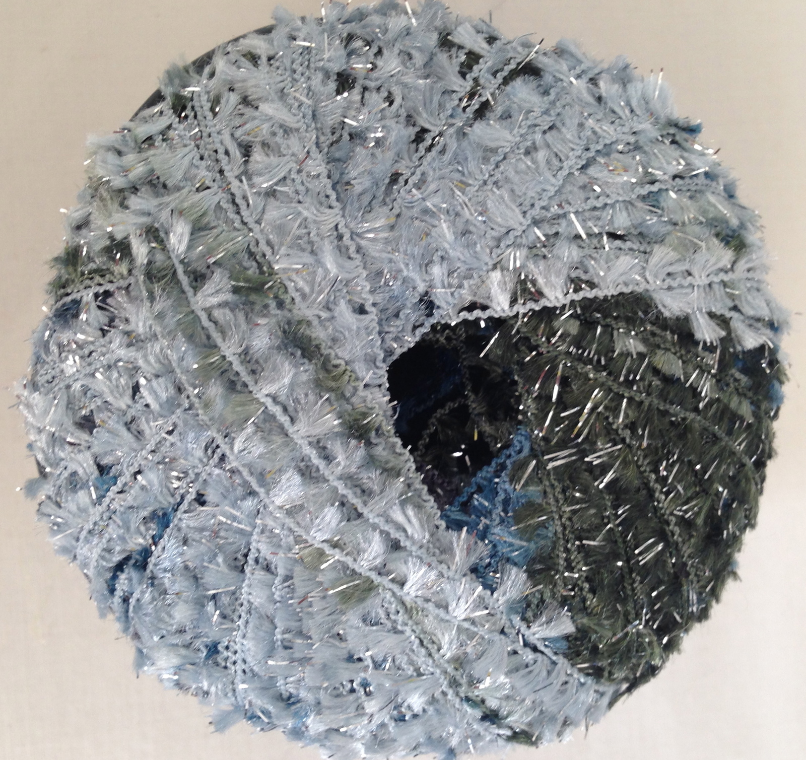 KARABELLA NEW MAGIC - WORSTED WT  EYELASH YARN - MULTICOLOR #548 GRAY/BLUE/GRAY