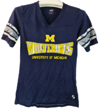 SOFFE Women&#39;s Michigan Wolverines Drop Tail Football T-Shirt NAVY - XS - £11.89 GBP