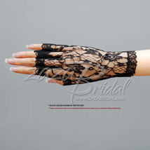 Lovely Flower Pattern Half Finger Lace Gloves Wrist Length 2BL - £10.41 GBP