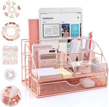 Arcobis Rose Gold Desk Organizer And Accessories, Large Office, 72 Clips Set. - £28.81 GBP
