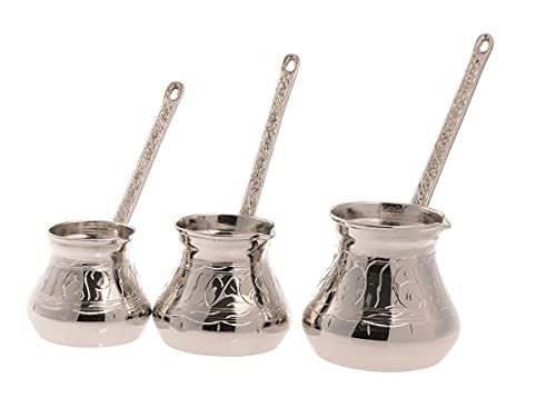 Primary image for LaModaHome Handmade Turkish Arabic Greek Silver Color Serving Ethnic Design Coff