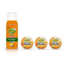 OdoBan Air Freshener Real Citrus Odor Eliminator 10 Oz. Orange + 3 x Solid 1 Oz. - £23.96 GBP