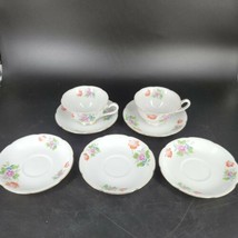 2 Tea Cups And 5 Saucers Made In Occupied Japan Fine Bone China Unbranded VTG - £14.19 GBP