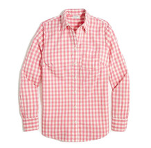 NEW J.Crew Factory Tea Rose Gingham Button Shirt Signature Fit Size Medium NWT - £38.72 GBP