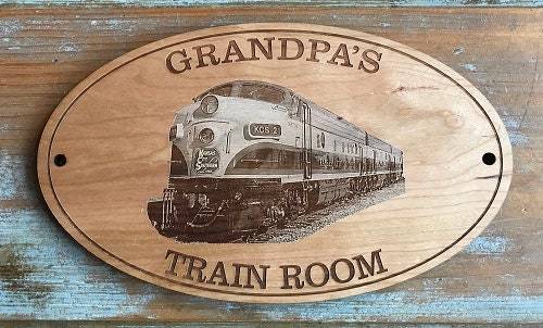PERSONALIZED TRAIN SIGN | Kansas City | Southern | Railroad | F Unit Engine | En - $50.00