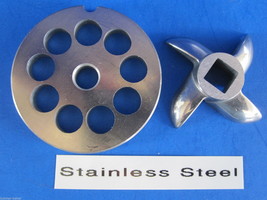 #8 X 3/8&quot; Disc Plate &amp; Knife Set Meat Grinder Grinding Stainless Steel - £19.45 GBP