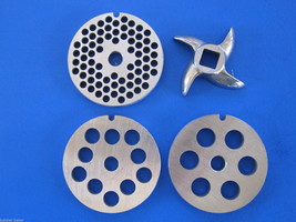 #8 (4) pc COMBO SET Meat Grinder Grinding plate disc knife blade Stainle... - £34.31 GBP