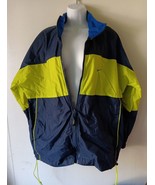 Vintage Nike Windbreaker Jacket 90&#39;s highlighter yellow and blue Mens Si... - $17.33