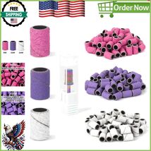 Electric Nail File Sanding Bands – 300pcs with Colorful Mandrel for Mani... - $350.61 MXN