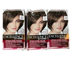 3 Boxes LOREAL PARIS 5 Medium Brown Excellence Creme Hair Color DAMAGED BOX - $29.99