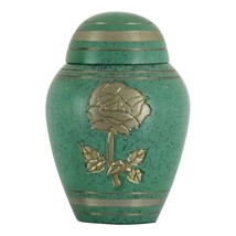 Small/Keepsake 4 Cubic Inches Celtic Golden Rose Brass Cremation Urn for Ashes - £47.95 GBP