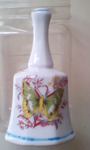 Bell Ceramic Springtime Easter Dinner Bell w/Red Fern, Flowers &amp; Green B... - £13.58 GBP