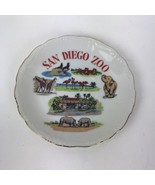 Vtg Trinket Dish Souvenir Of San Diego Zoo tray Kelvins Flamingos rhino ... - $11.87