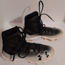 Under Armour Highlight Football Cleats Youth Size 2.5Y Black White - $20.37