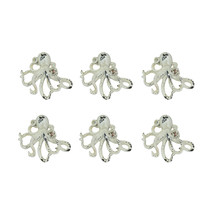 Set of 6 Distressed Finish Coastal White Cast Iron Octopus Drawer Pulls - $42.68