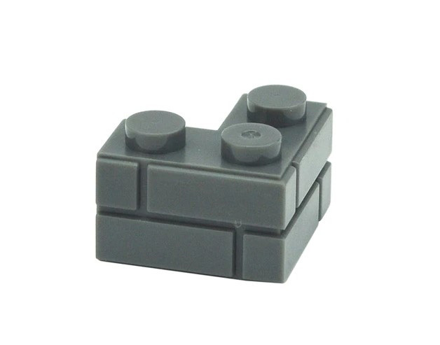 Building Dark Grey Brick Corner Construction Brick Piece Minifigure Custom - $1.50