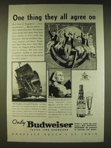 1936 Budweiser Beer Ad - One thing they all agree on - £14.45 GBP