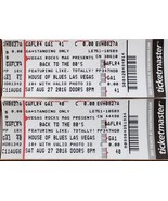 Lot of 2 Back to the 80&#39;s House of Blues Las Vegas Souvenir Tickets - £3.95 GBP