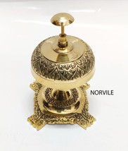 Nautical Desk Bell Antique Vintage Brass Hotel Service Reception Counter Bell - £29.47 GBP