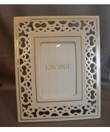 Encore Reticulated Porcelain Frame White and Gold New - $10.29