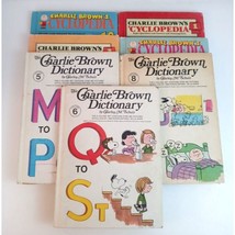 Vintage Lot of 7 Charlie Brown Encyclopedia &amp; Dictionary Hardback Books - £19.07 GBP