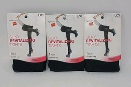 Hanes Silky Revitalizing Tights Opaque Leg L/XL Black Graduated Compress... - $19.80