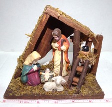 Christmas Bethlehem Holy Night Nativity Jesus Mary Joseph Stable Lamb Vintage - £67.26 GBP