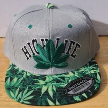 High Life Marijuana Leaf Leaves Cannabis Weed Snapback Baseball Cap Hat ( Gray ) - £11.84 GBP